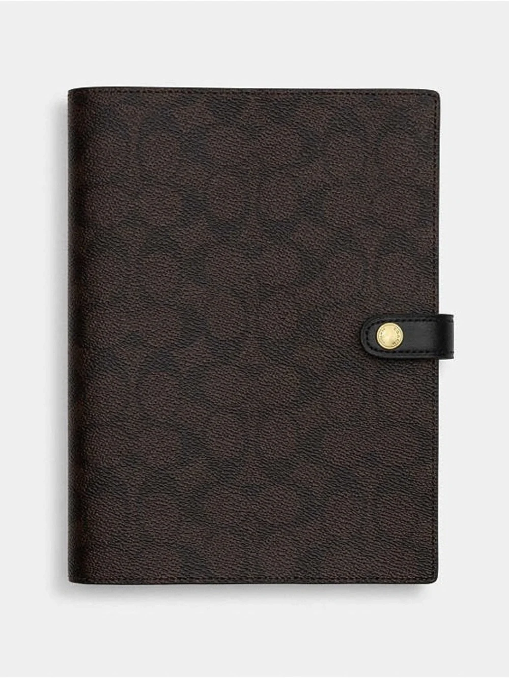 Coach Brown Leather Notebook with Embossed Logo